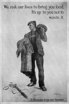 We risk our lives... First World War poster, 1917, (c1920). Artist: James Prinsep Beadle