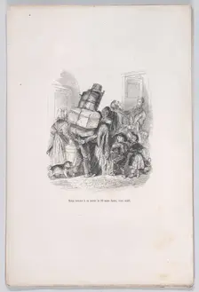 We will be at your door at noon without fail. from the Little Miseries of Human Life, 1843. Creator: Jean Ignace Isidore Gerard