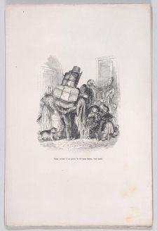 We will be at your door at noon without fail. from the Little Miseries of Human Life, 1843. Creator: Jean Ignace Isidore Gerard