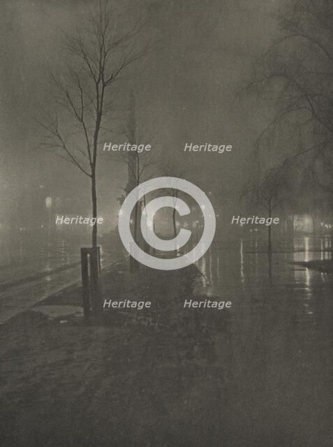 Wet Night, Columbus Circle, New York, 1899. Creator: William A. Fraser.