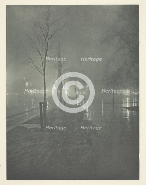 Wet Night, Columbus Circle, New York, c. 1897. Creator: William A. Fraser.