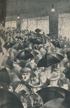 Wet Evening, Oxford Street 1919. Artist: CRW Nevinson