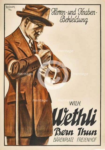Wethli Men's and Boys' Clothing, Bern - Thun, c1927. Creator: Treichler (active 1920s).