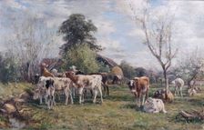 Weaned Calves, 1879. Creator: Mark Fisher