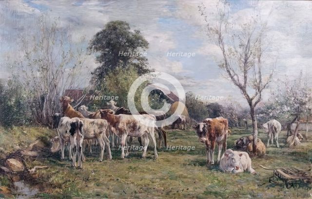 Weaned Calves, 1879. Creator: Mark Fisher.