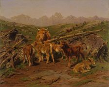 Weaning the Calves, 1879. Creator: Rosa Bonheur