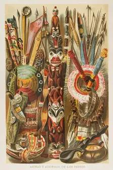 Weapons, utensils and ornaments of American Indians, 1892. Creator: Unknown