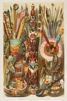 Weapons, utensils and ornaments of American Indians, 1892. Creator: Unknown