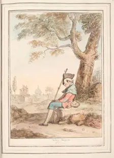 Weary Pilgrim of Rome, leaf from A Collection of Dresses by David Allan Mostly from Nature 1776. Creator: David Allan