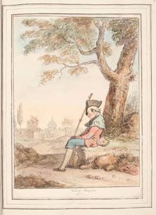 Weary Pilgrim of Rome, leaf from A Collection of Dresses by David Allan Mostly from Nature 1776. Creator: David Allan