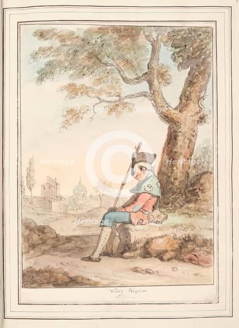 Weary Pilgrim of Rome, leaf from 'A Collection of Dresses by David Allan Mostly from Nature', 1776. Creator: David Allan.