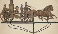 Weather Vane: Model Fire Engine, c. 1937. Creator: Beverly Chichester