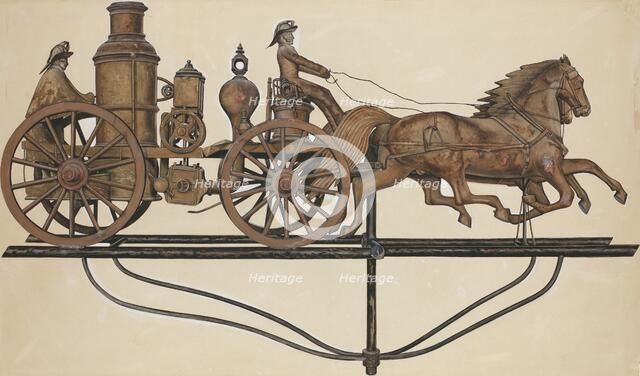 Weather Vane: Model Fire Engine, c. 1937. Creator: Beverly Chichester.