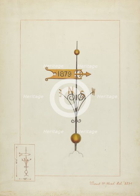 Weather Vane, c. 1937. Creator: Vincent P Rosel.