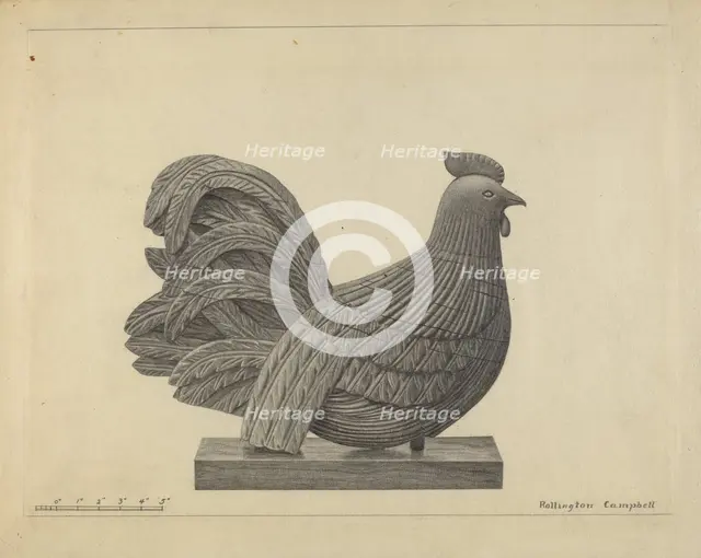 Weather Vane - Cock, 1935/1942. Creator: Rollington Campbell.