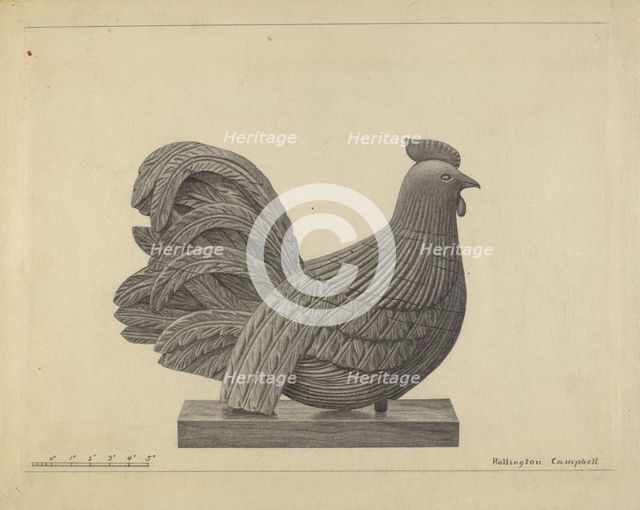 Weather Vane - Cock, 1935/1942. Creator: Rollington Campbell.