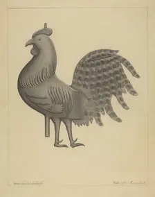 Weather Vane - Cock, 1935/1942. Creator: Rollington Campbell