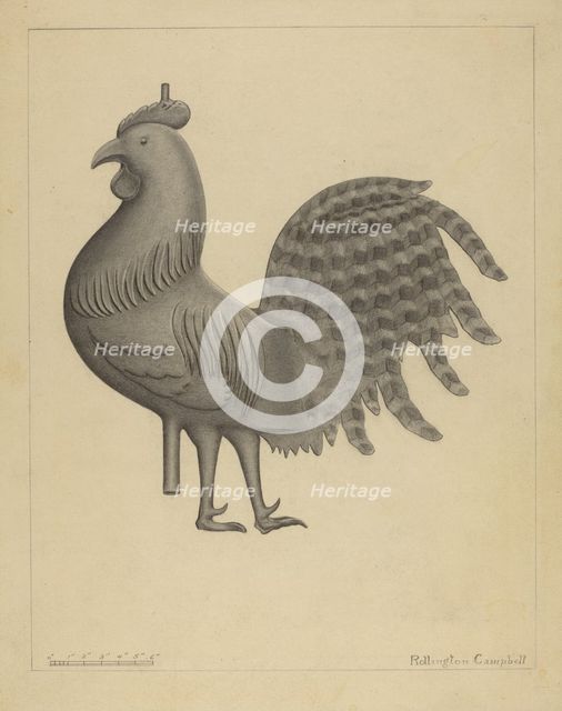 Weather Vane - Cock, 1935/1942. Creator: Rollington Campbell.