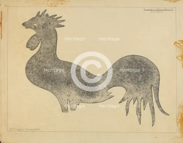 Weather Vane Cock, c. 1936. Creator: Rollington Campbell.
