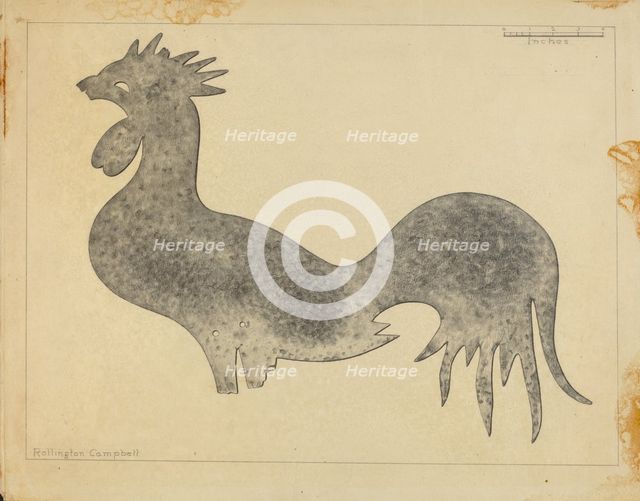 Weather Vane Cock, c. 1936. Creator: Rollington Campbell.