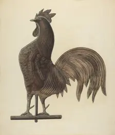 Weather Vane - Cock, c. 1938. Creator: Selma Sandler