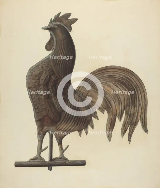 Weather Vane - Cock, c. 1938. Creator: Selma Sandler.