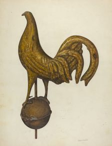 Weather Vane - Cock, c. 1940. Creator: Ben Lassen