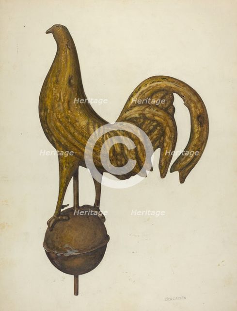Weather Vane - Cock, c. 1940. Creator: Ben Lassen.