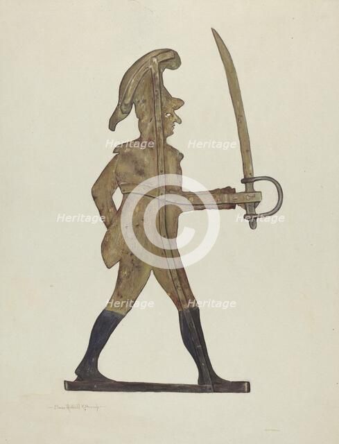 Weather Vane - Count Casimir Pulaski, c. 1940. Creator: Elmer K Kottcamp.