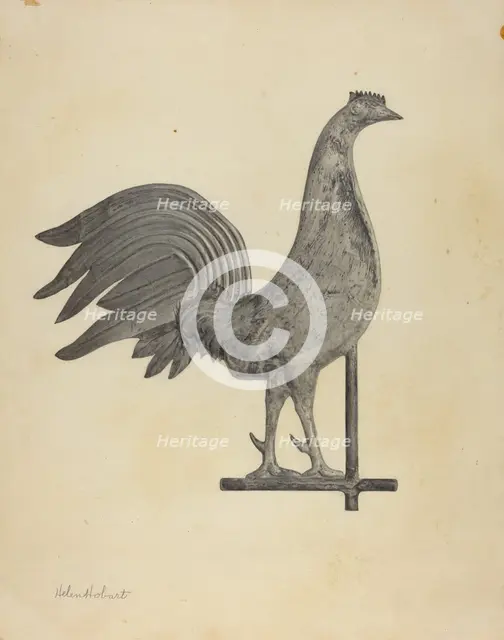 Weather Vane Finial, c. 1938. Creator: Helen Hobart.