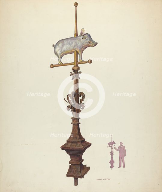 Weather Vane Finial, c. 1941. Creator: Adolph Opstad.