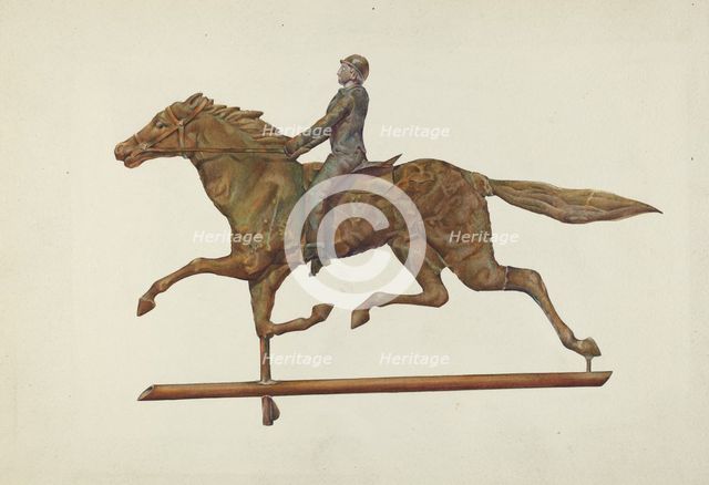 Weather Vane - Horse and Rider, 1937. Creator: Victor F Muollo.