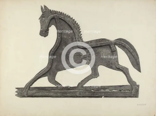 Weather Vane - Horse, c. 1939. Creator: Herman Bader.