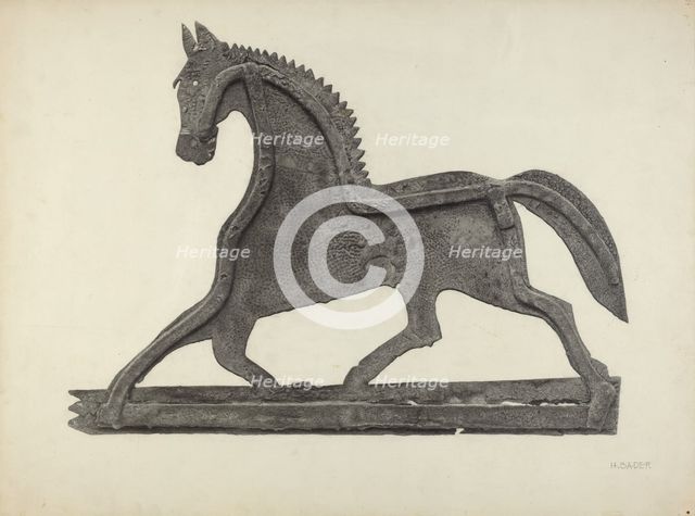 Weather Vane - Horse, c. 1939. Creator: Herman Bader.