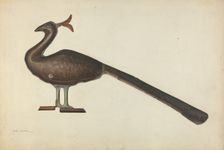 Weather Vane Peacock, c. 1939. Creator: Selma Sandler