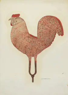 Weather Vane Rooster, c. 1940. Creator: Carl Strehlau