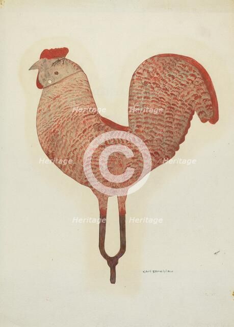 Weather Vane Rooster, c. 1940. Creator: Carl Strehlau.