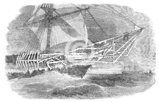 Weather in the Baltic - Bows of H.M. Corvette "Cruiser", 1854. Creator: Unknown.