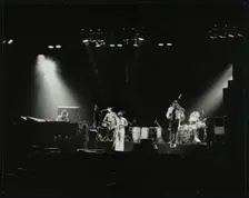 Weather Report in concert at the Odeon, Birmingham, October 1977. Creator: Denis Williams