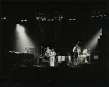 Weather Report in concert at the Odeon, Birmingham, October 1977. Creator: Denis Williams