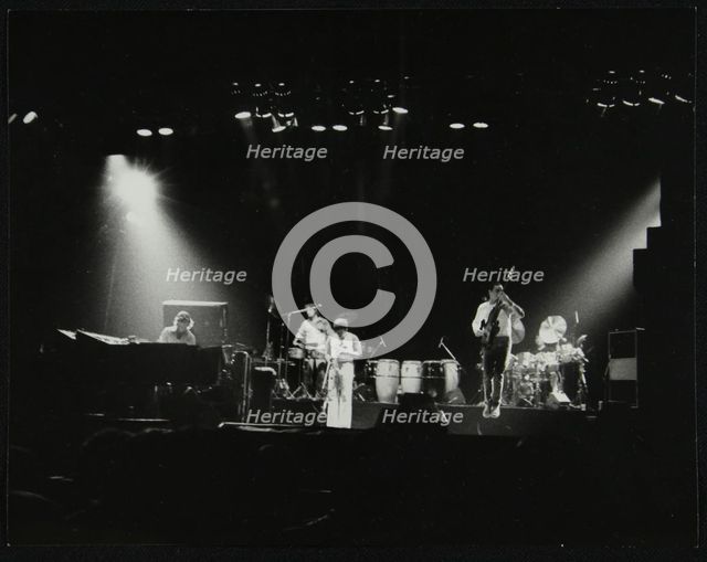Weather Report in concert at the Odeon, Birmingham, October 1977. Creator: Denis Williams.