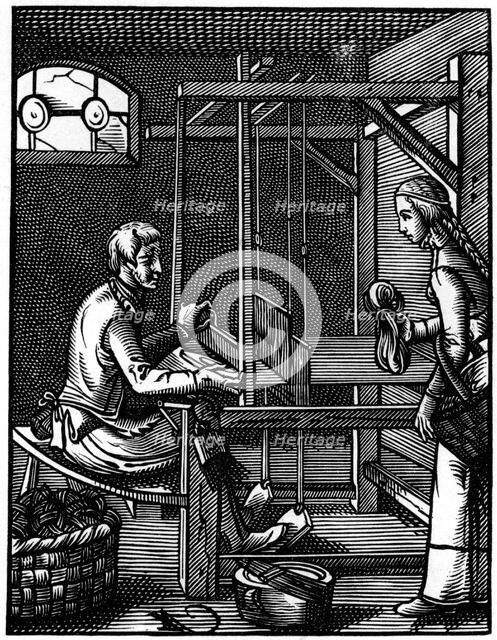 Weaver, 16th century (1849).Artist: Jost Amman
