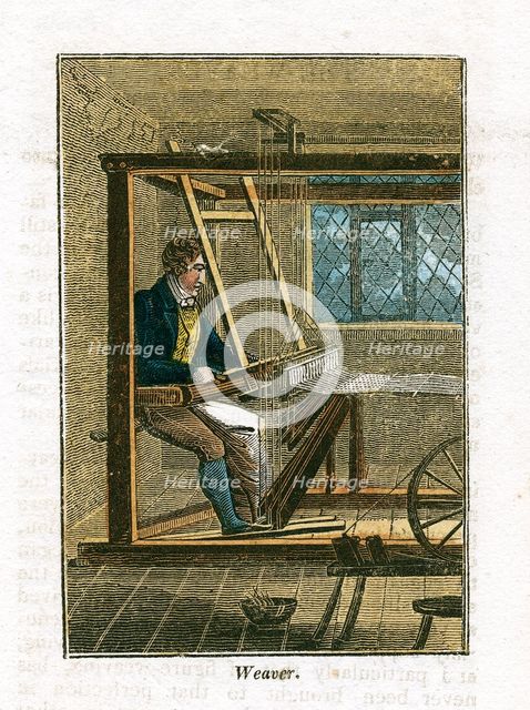 Weaver at his loom, 1823. Creator: Unknown.