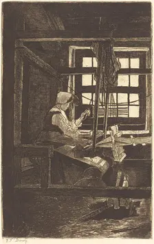 Weaver (La Tisserande), 1871. Creator: Francois Bonvin