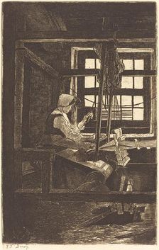 Weaver (La Tisserande), 1871. Creator: Francois Bonvin