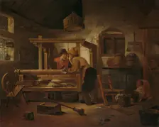 Weaver's Workshop, 1659. Creator: Cornelis Gerritsz. Decker