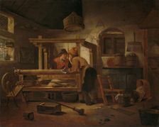 Weaver's Workshop, 1659. Creator: Cornelis Gerritsz. Decker
