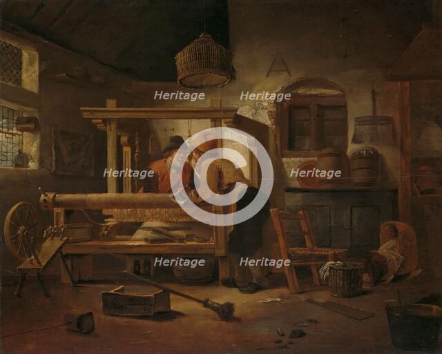 Weaver's Workshop, 1659. Creator: Cornelis Gerritsz. Decker.