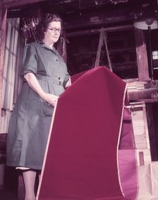 Weaving velvet for the coronation robe, Braintree, Essex, c1953. Creator: Arthur Charles Kirby Ware