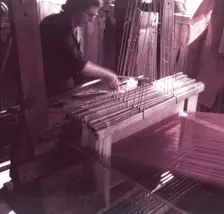 Weaving velvet for the coronation robe, Braintree, Essex, c1953. Creator: Arthur Charles Kirby Ware